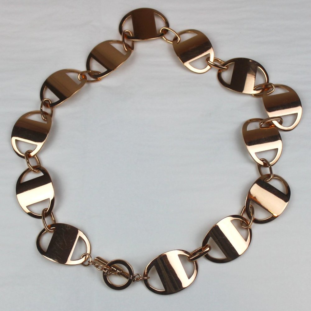 A/W Rose Gold Metal Round Linked Belt - Picture 7 of 8